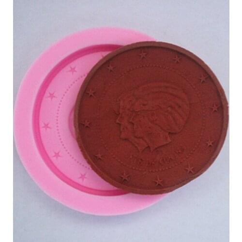 A silver dollar cake molds soap chocolate mould for the kitchen baking FM205