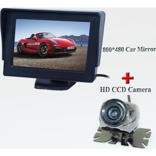 Parking Assistance System 2 in 1 4.3 Digital TFT LCD Mirror Auto Car Parking Monitor + 170 Degrees Car Rear view Camera