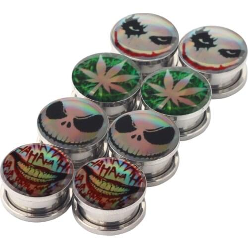 316l Surgical Steel Ear Flesh Tunnel Plugs Thread Double Flared Hollow Screw Ear Expander Gauge Body Jewelry