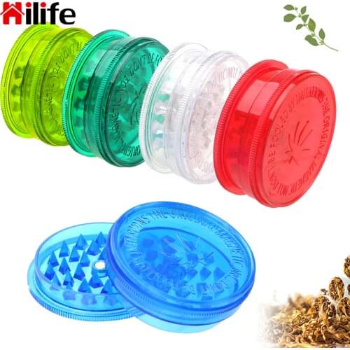 HILIFE 3 Layer Smoking Accessories Round Shape Plastic Tobacco Grinder Herb Grinder Tobacco Spice Crusher Color Random