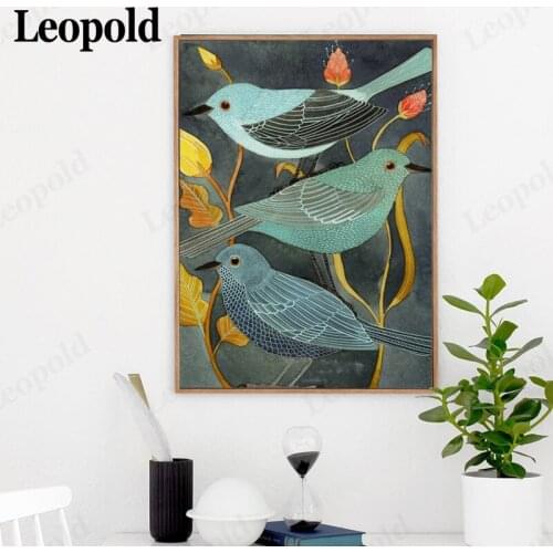Vintage Animal Canvas Poster Elegant Poetry Bird Nightingale Print Picture Wall Artist Home Decoration Frameless Painting