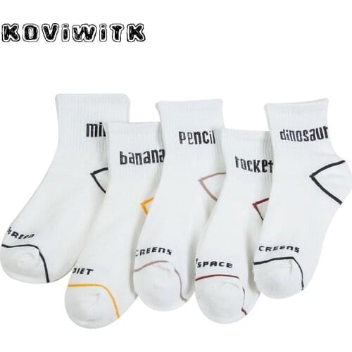 New Stripe Cotton Socks Women Funny pencil/rocket Socks female Hip Hop Stripes Printed happy Harajuku English Letter ladies Sox