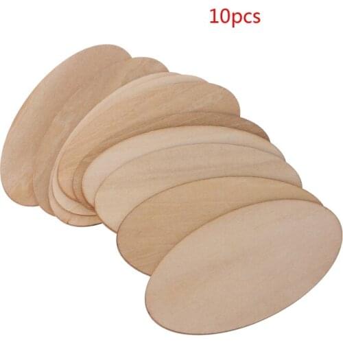 10/20/30pcs Oval Wooden Slices Chips Unfinished Cutout Name Tags DIY Scrapbooking Arts Crafts Projects Wholesales