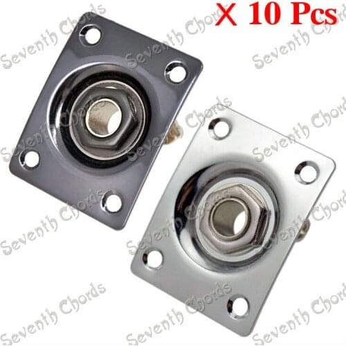 10 Pcs 2 Colors Square Style Jack Plate Guitar Bass Jack 1/4 Output Input Jack Socket