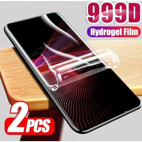 2pcs Full Curved Hydrogel Film For Sony Xperia 1 III 10 Plus 5 II Pro Protective Cover Phone Screen Protector Not Tempered Glass
