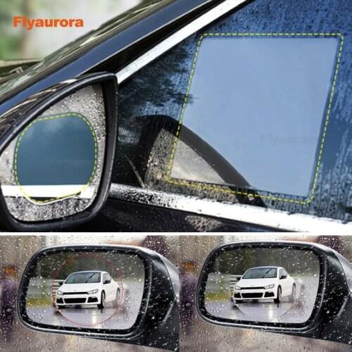 2PCS/Set Anti Fog Car Mirror Window Clear Film Anti-glare Car Rearview Mirror Protective Film Waterproof Rainproof Car Sticker
