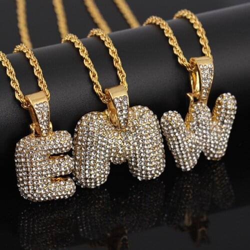 2020 Bubble Name Custom Necklace For Men Fashion Hyperbole Luxury Exaggerated Metal Dangle A-Z Hip hop Necklace