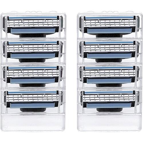8pcs/pack Mens Quality Razor Blades Face care Shaving blades Manual shaving Cassette for gillette Mach 3