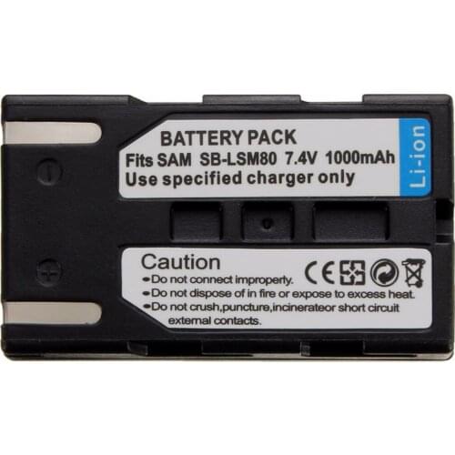 1000mAh LSM-80 SB-LSM80 LSM80 Camera Battery Rechageable battery For SAMSUNG VP-DC175 VP-DC565 VP-DC575 SC-D357 Wholesale