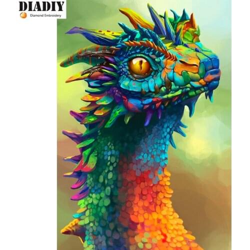 Full Square&round drill 5D DIY Diamond embroidery Color dragon Diamond Painting Cross Stitch Rhinestone Mosaic decor gift