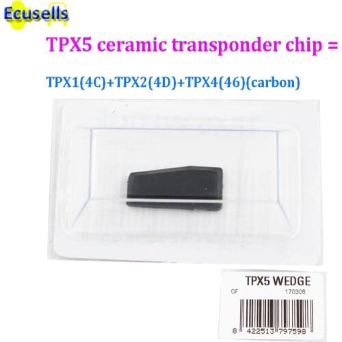 CAR KEY CHIP TPX5 3 in 1 For JMA Ceramic chip TRANSPONDER cloner CHIP = TPX1(4C) + TPX2(4D) + TPX4(46) (carbon)