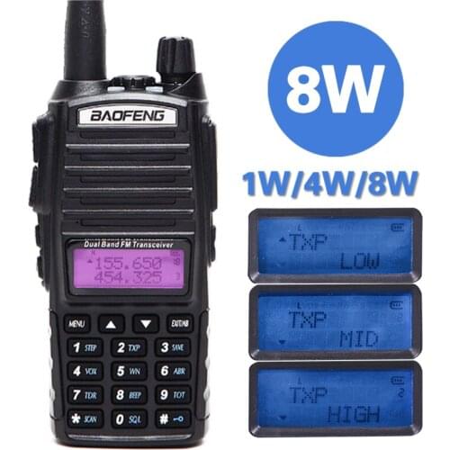 Baofeng UV-82 Plus Portable 8W Walkie Talkie VHF UHF Dual Band Handheld Transceiver CB Ham Two Way Radio UV82 For Hiking