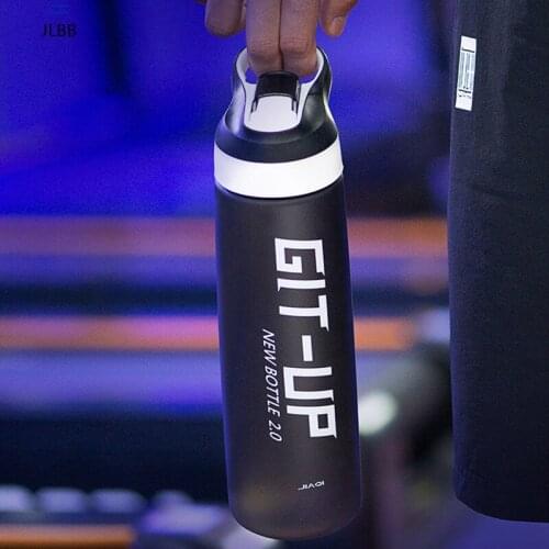 Large Capacity Straw Water Bottles With Handle Leak-Proof Healthy Plastic Gym Fitness Shaker Bottle Outdoor Cycling Drinkware