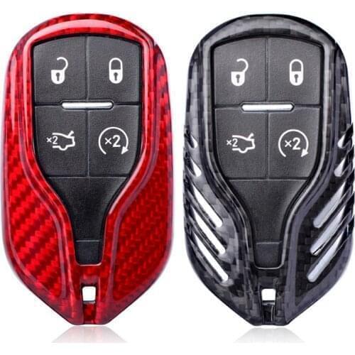 Carbon Fiber Car Key Cover Case Shell For Maserati Quattroporte Ghibli 2013+ Levante 2017 2018