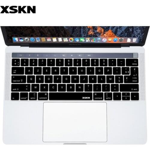 XSKN French Keyboard Skin Cover AZERTY Ultra Thin Silicone Protector for Multi-Touch Bar Macbook Pro A1706 A1707, US EU Both