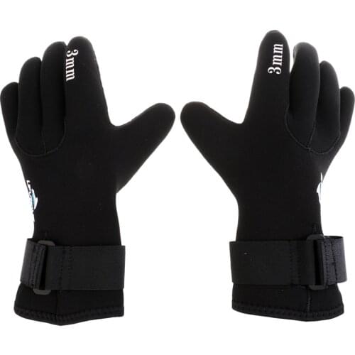 Black 3mm Neoprene Diving Scuba Spearfishing Snorkeling Kayak Wetsuit Gloves Size S-XL Kayaking Gloves