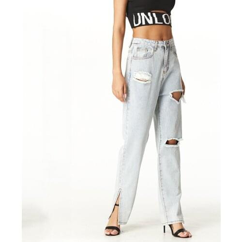 Jeans for women with high waist hole loose denim harem pants female trousers jeans woman ripped jeans female Plus size