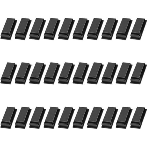 Hot 30 pcs. Cable Clips Cable Clamps Black, Desk Cable Holder Self - adhesive & Cable Hinges Cable Management Charging Cable Man