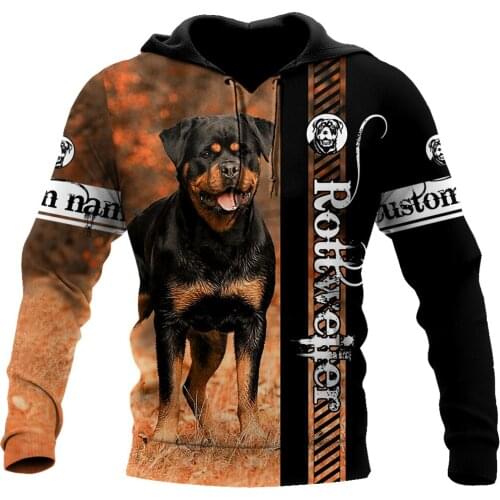 Beautiful Rottweiler 3D Full Printed Hoodies Unisex Casual Pullover Sweatshirt Hip-Hop Jacket DY152