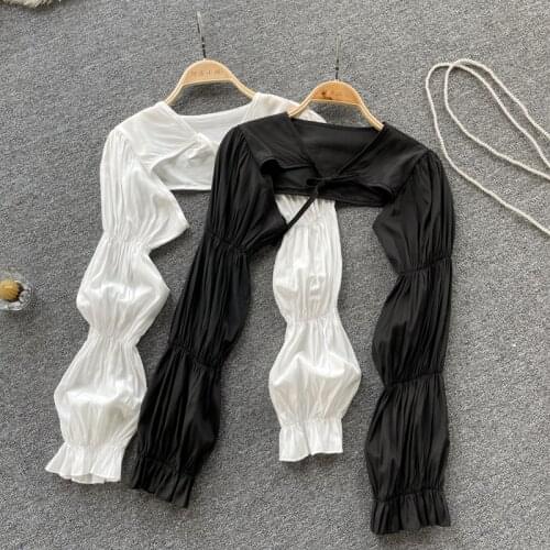 Summer Popular Womens Puffy Sleeves Sunblock Top New Chic Little Top