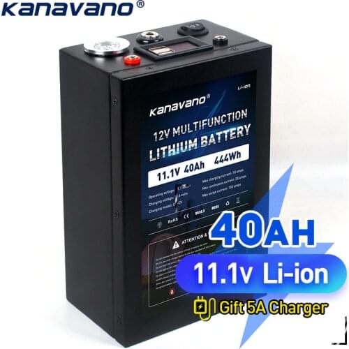 12V 40AH 3S16P 11.1V 12.6V High-power Lithium Battery Pack for Inverter Miner Xenon Lamp LED high light with dual USB interface