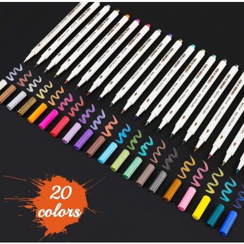 15/20/30 Colors Metallic Marker Pens Glass Pens Use on Any Paper, Glass, Plastic, Pottery, Wood Surface
