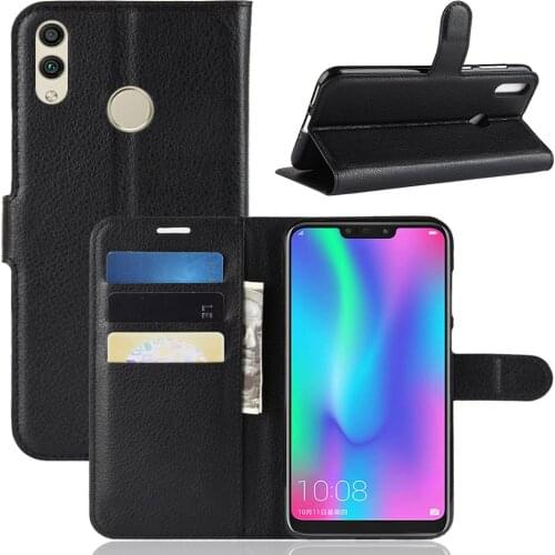 Fashion Wallet PU Leather Case Cover For Huawei Honor 8C Flip Protective Phone Back Shell With Card Holders