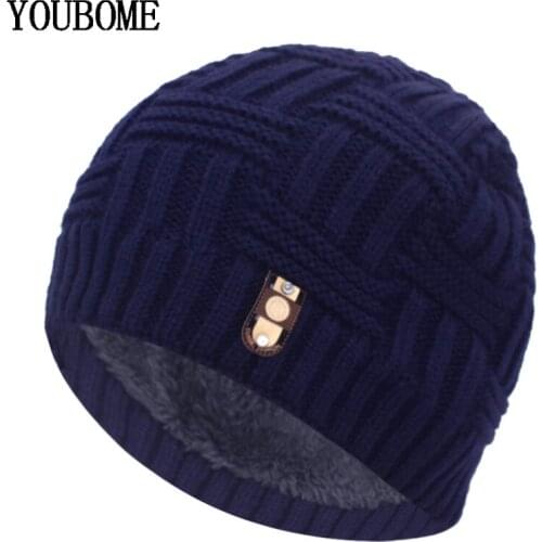 YOUBOME Winter Hat Men Skullies Beanies Knitted Hats For Men Women Mask Male Warm Soft Thick Bonnet Gorras Knit Beanie Hat Cap