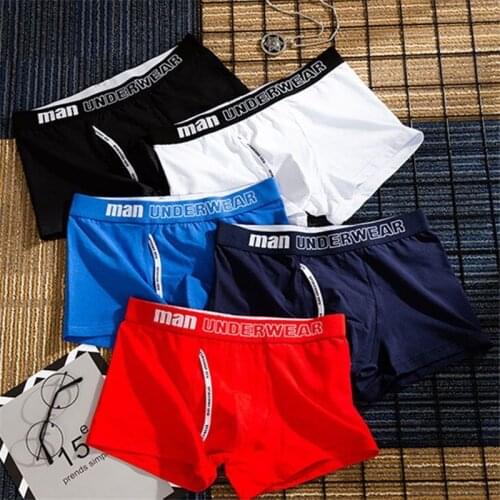Male Panties Cotton Mens Underwear Breathable Man Boxers Solid Underpants Soft Comfortable U Convex Pouch Men Shorts