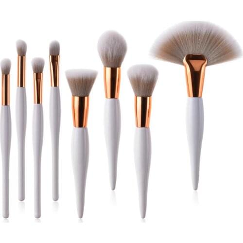 8pcs Makeup Brushes Set Foundation Powder Blush Eyeshadow Make Up Brush White Beauty Tool Cosmetics Kit