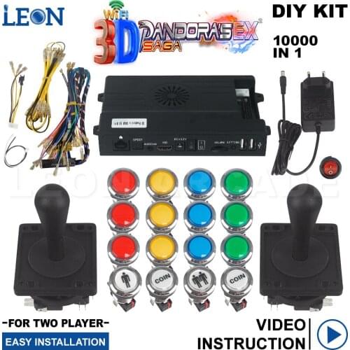 Neo Geo Kit Borne Arcade Pandora Box Saga 3d 128g American Arcade Joystick Jamma Chrome Plating Illuminated Lever Arcade Button
