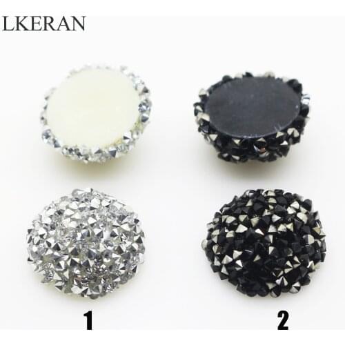 New 10pcs Shiny Semicircular Resin Diamond Button Flat Embellishment Crystal Decorative Deduction DIY crafts