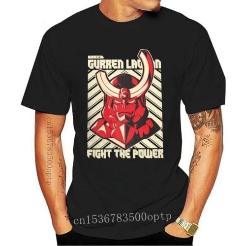 New Summan Mens Quality Print Tengen Toppa Gurren Lagann T shirt 2021 2021 Arrival Japanese Anime Design S-6XL Plus Size T Shir