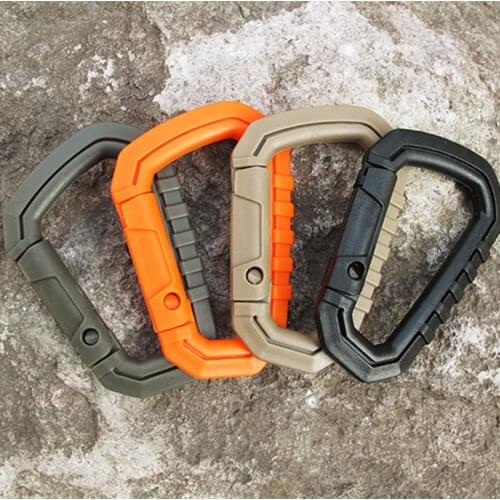 Outdoor D-Ring Clip Key Ring Padlock Carabiner Snap Clip Hook Keychain Keyring Hanging Buckle Outdoor Accessory Hiking EDC Tool