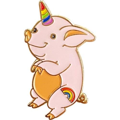 Lovely Waddles brooch pin Today He is unicorn