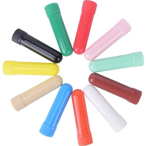 10pcs/lot Essential Oil Aromatherapy Blank Nasal Inhaler Tubes (10 Complete Sticks), Color Random Blank Nasal Containers