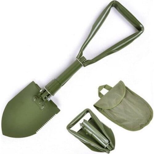 Outdoor supplies equipment folding shovel car shovel camping shovel medium size army green function three in one