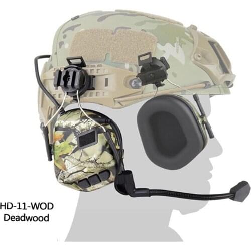Tactical Headset Noise Reduction Shooting Headphone Helmet Version With Military Helmet Rail Adapter For Tactical PPT