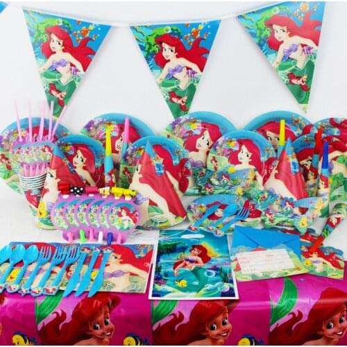 Mermaid theme package creative baby birthday party dress layout decoracion de fiestas y eventos mermaid party supplies