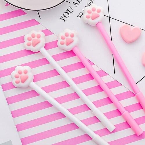 1Pcs Version Cute Little Fresh Young Girl Soft and Cute Cat Claw Neutral Pen Chalk Tender Student Black Signature Pen Water Pen