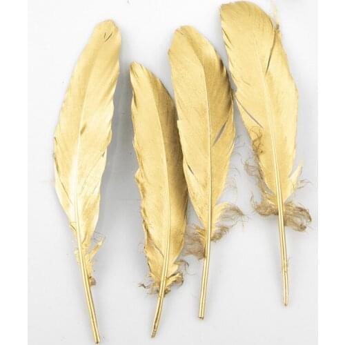 15-22cm/50pcs,Real Nature Feather ,DIY Craft golden goose feather,Wedding Birthday Party Easter Decorations,Costume decoration