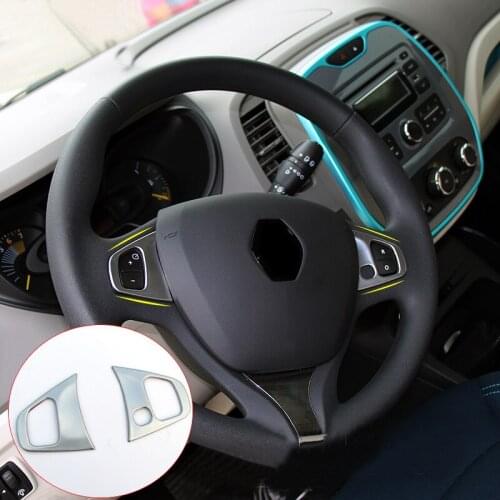 2013 14 15 16 17 2018 For Renault Clio 4 Clio4 ABS Plastic Car Steering Wheel Trim Cover Sticker Interior Accessories shell 2pcs
