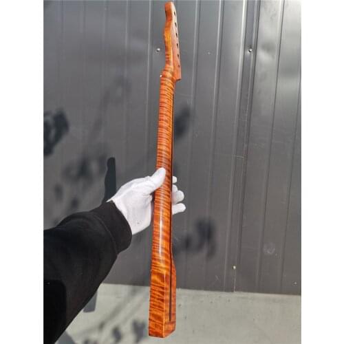 #26 Tiger Flam Maple Electric Guitar Neck 21 fret 25.5 inch Mapel Fretboard Unfinished #S4