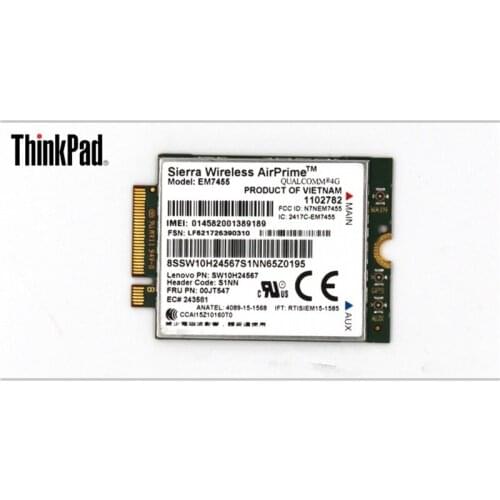 4G LTE Wireless Airprime EM7455 GOBI6000 For Lenovo T470P T570 L460 L560 P50 P70 T460 T460S T560 X1 YOGA X1 Carbon 5th 00JT547