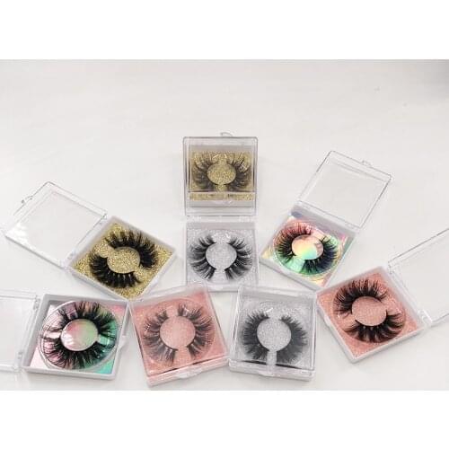 5D Mink Eyelashes Criss Cross Eyelashes Cruelty Free with Square Case 100% Handmade
