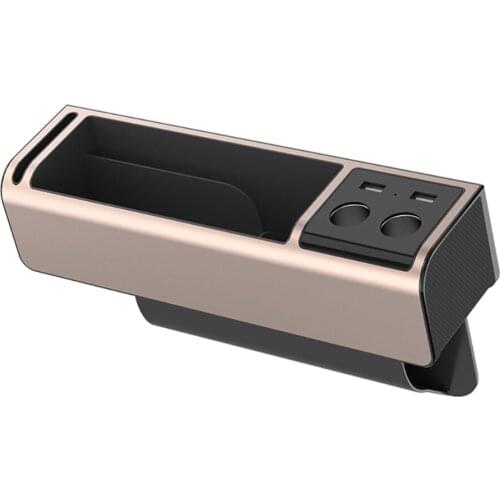 Wireless USB Charger Car Slit Pocket Seat Management Charging Station Box Anti-slip Organizer Car Interior Accessories