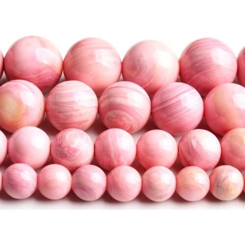 AA Quality Natural Pink Plum Shell Loose Beads 6 8 10 12MM Pick Size for Jewelry Making