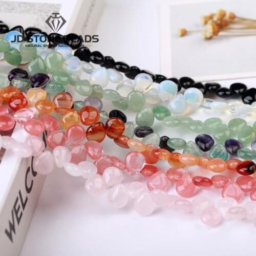 New Fashion Natural Stone Smooth Flat Drop Shape Loose Beads For Jewelry Making DIY Bracelet Necklace Accessory Heart Shape