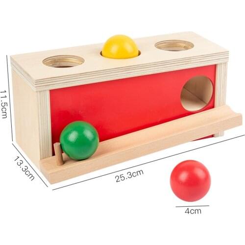 Montessori Infant Toddler Wood Push Ball Hand-Eye Coordination