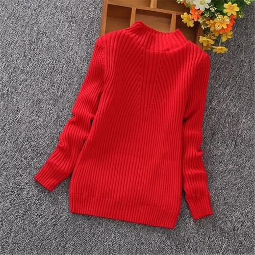 Children Winter Bottoming Shirt Half-high Collar Pullover Knitted Sweater Boys Girls Baby Autumn Winter warm Top
